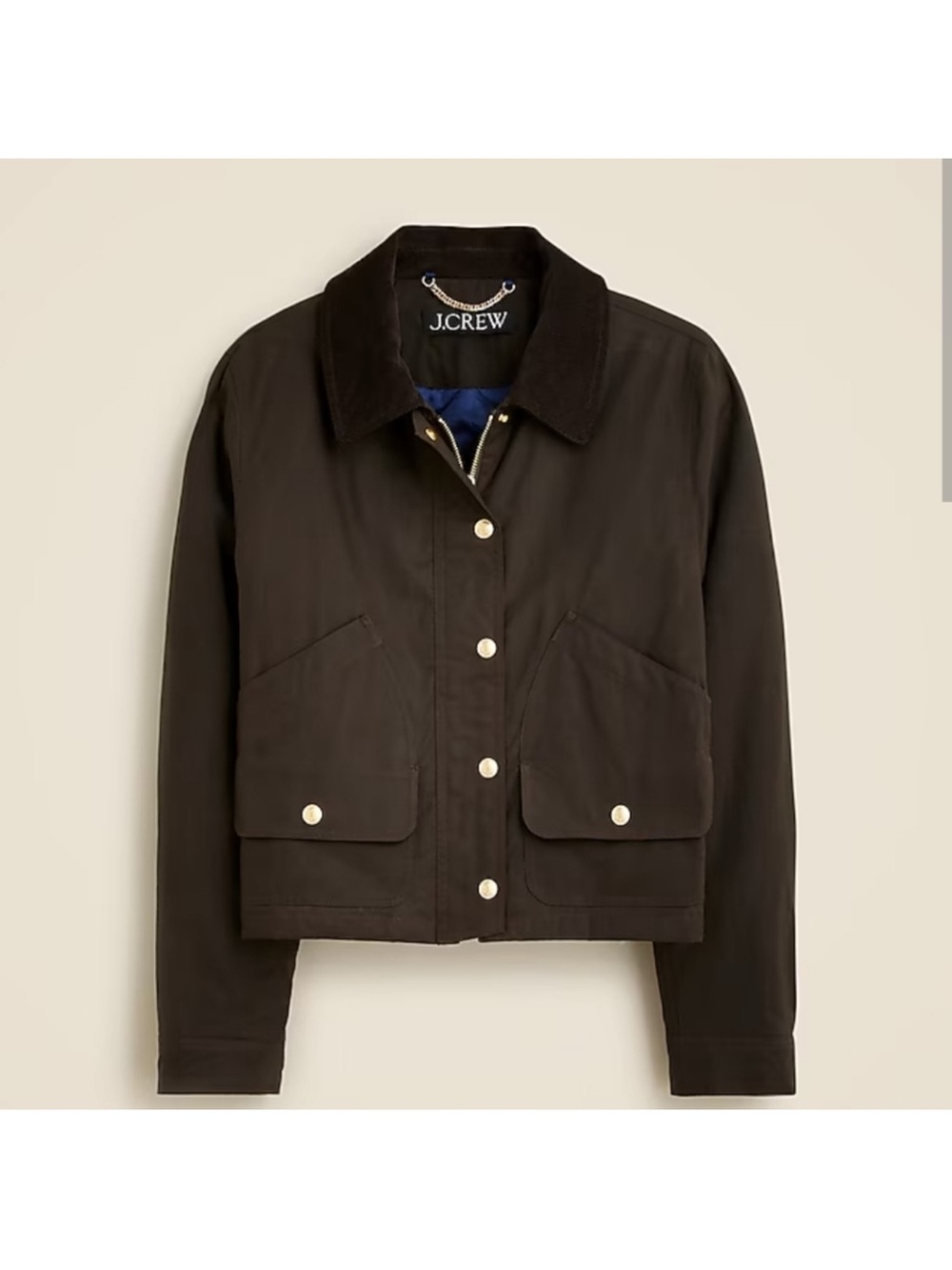 J Crew Cropped Barn Jacket Mossy Brown Size Small